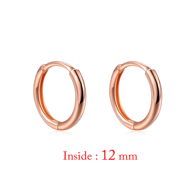 Minimal Glossy Hoop Earrings Gold Color Tiny Cartilage Earrings Piercing Accessory Trendy Small Huggie Female Hoops For Men